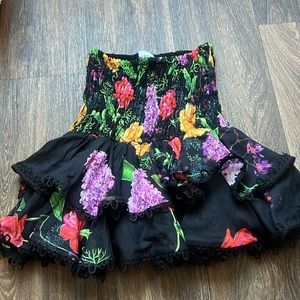 Charo Ruiz Black Floral Skirt